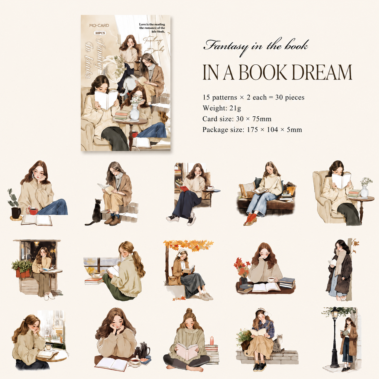 Bookish Girl Memo Cards 📚✨