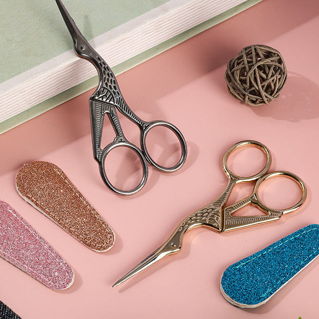 Vintage Crane Bird Scissors – Aesthetic Stationery Accessory