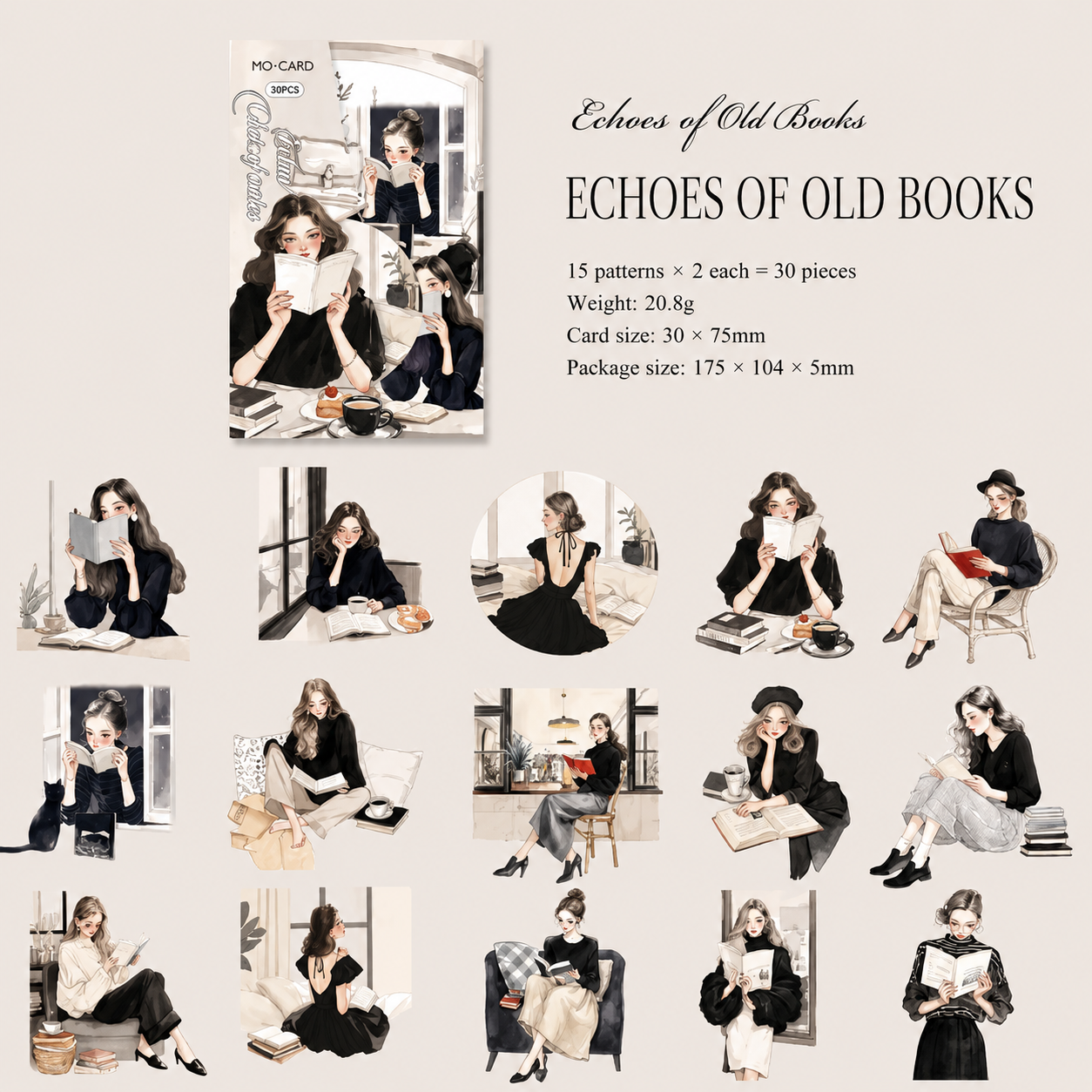 Bookish Girl Memo Cards 📚✨