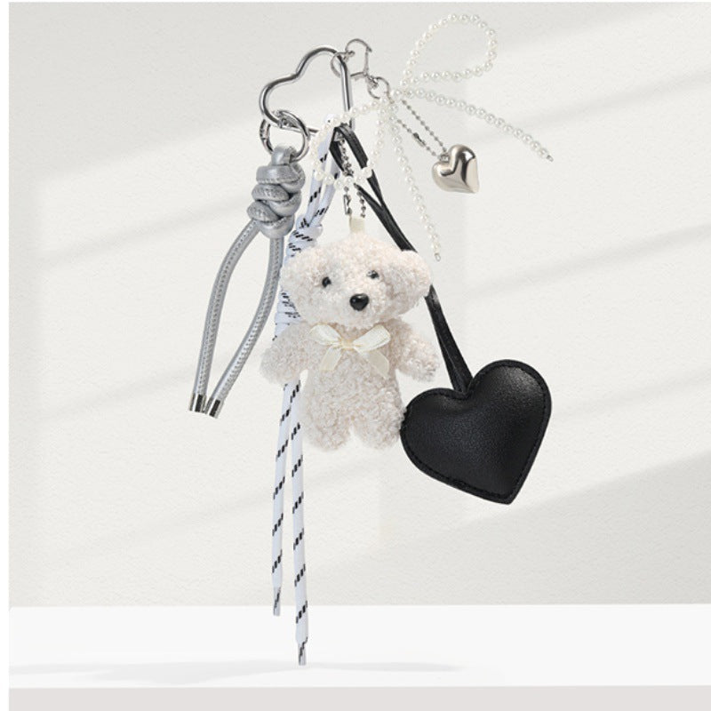 Teddy Bear Heart Bag Charm