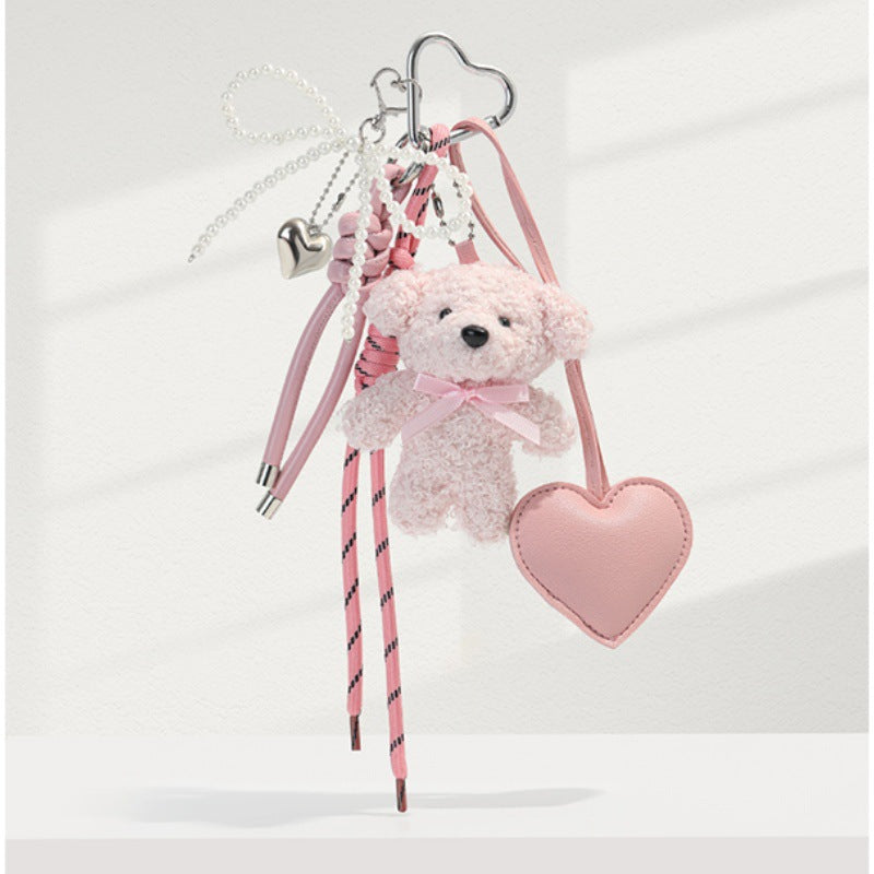 Teddy Bear Heart Bag Charm