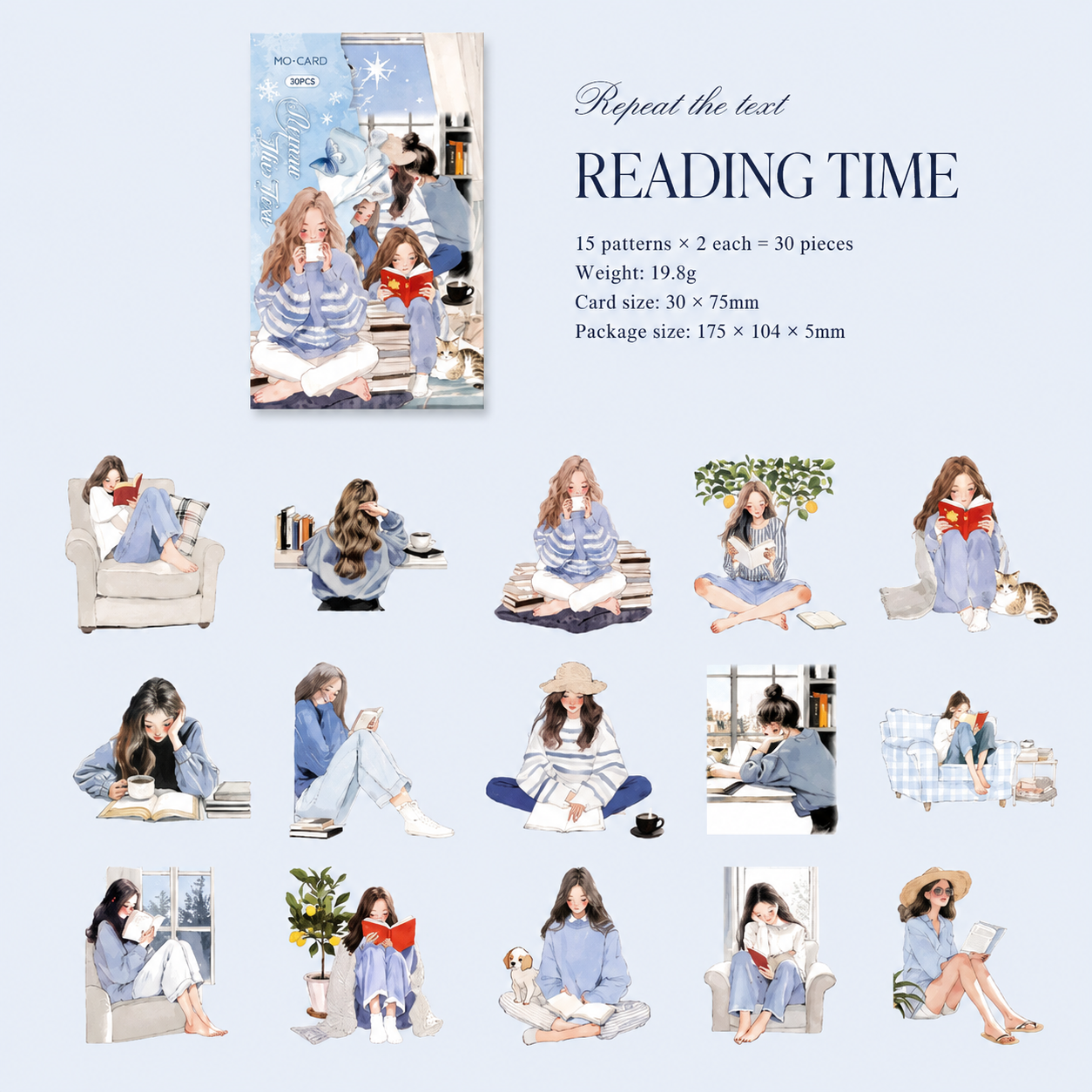 Bookish Girl Memo Cards 📚✨