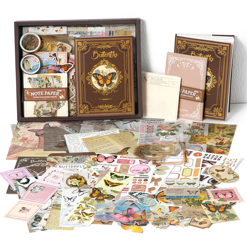 Butterfly Vintage Notebook Gift Set