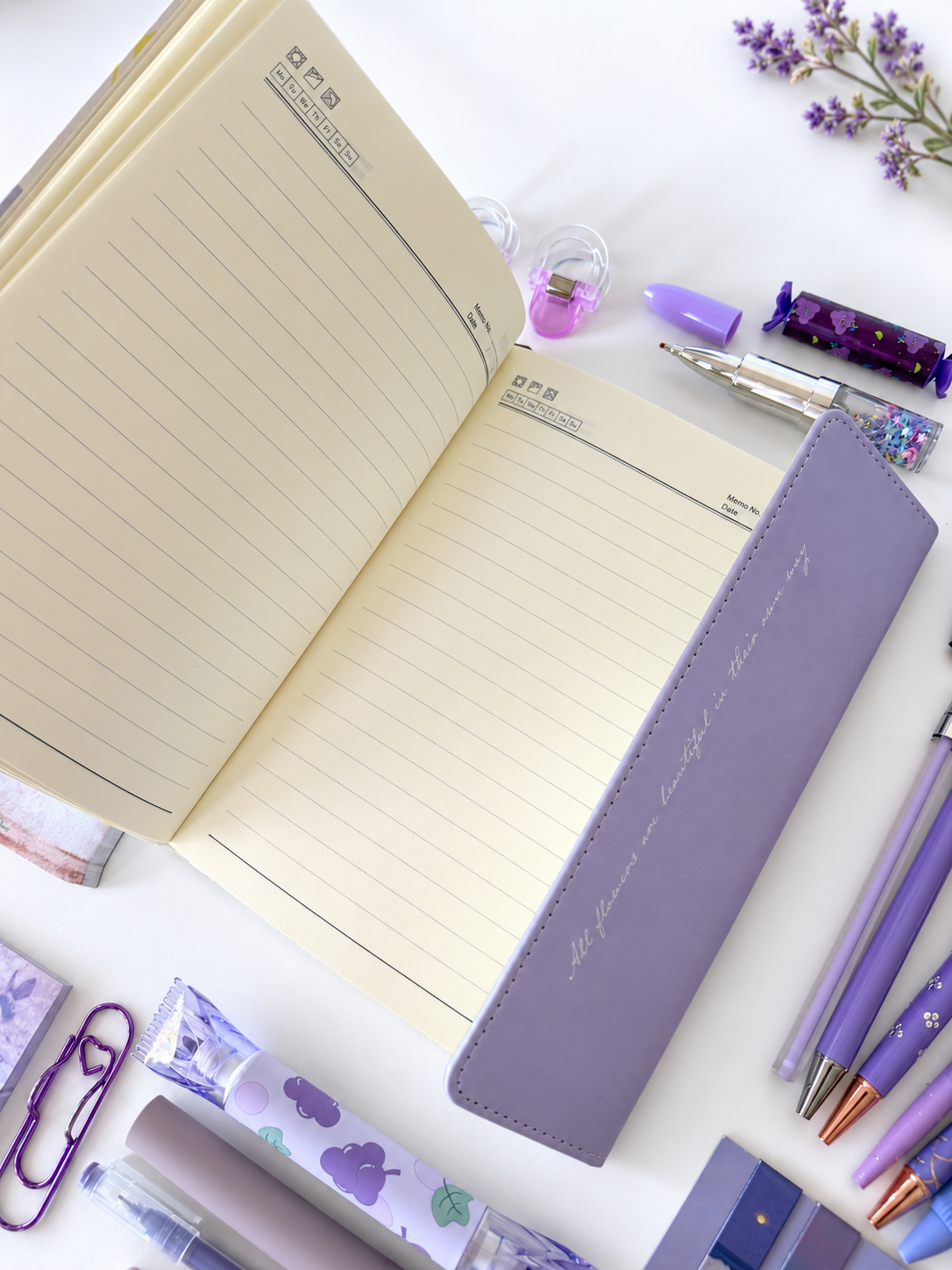 Floral Melody Stationery Set – Lavender / Turquoise