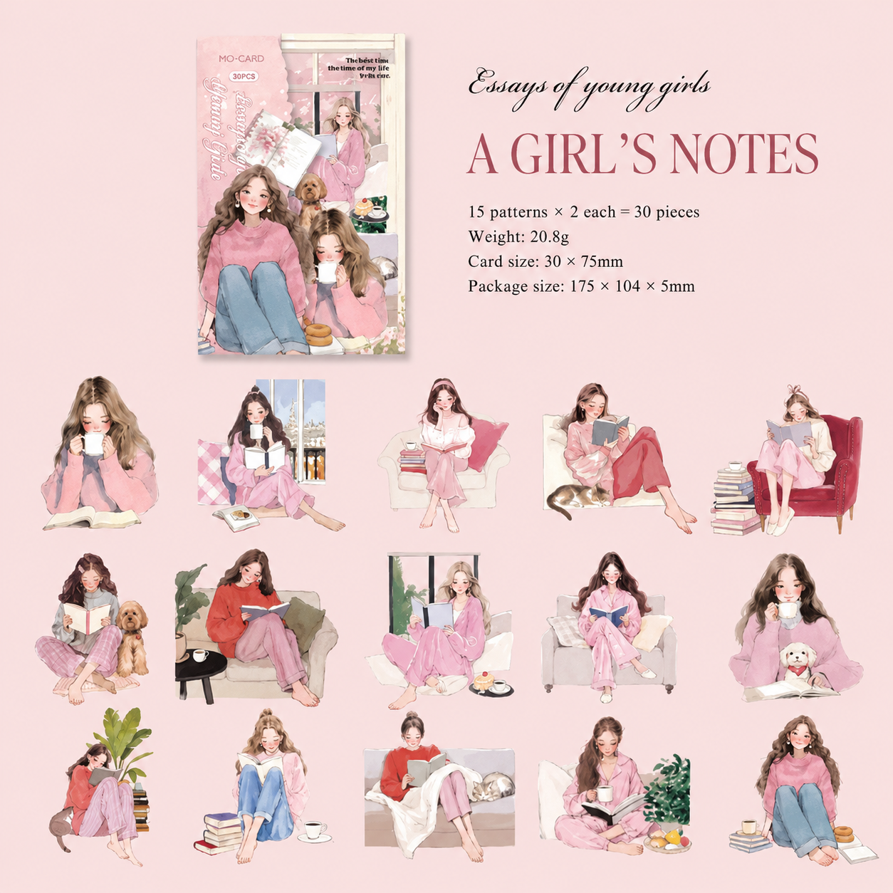Bookish Girl Memo Cards 📚✨