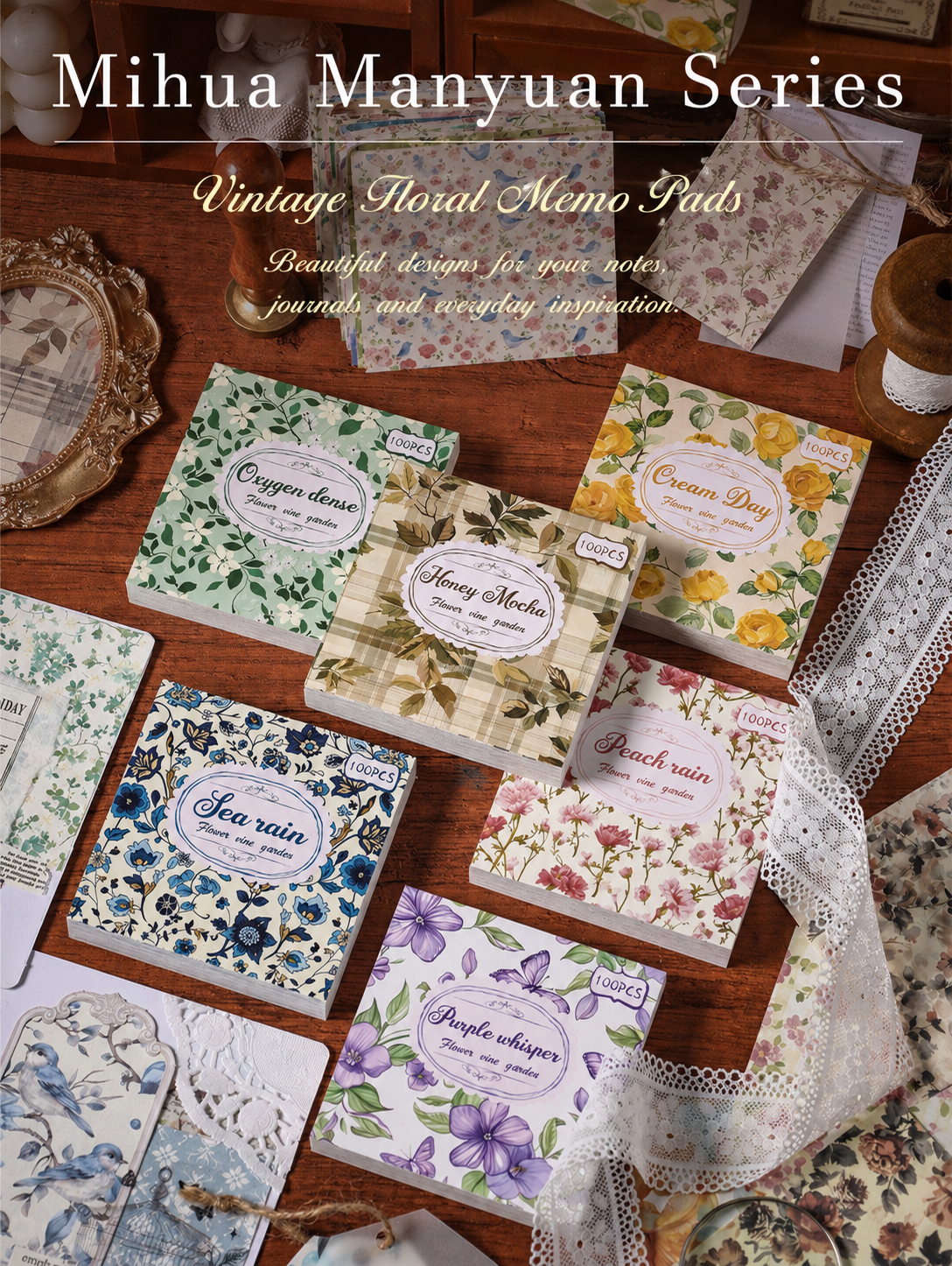 Vintage Floral Memo Pad