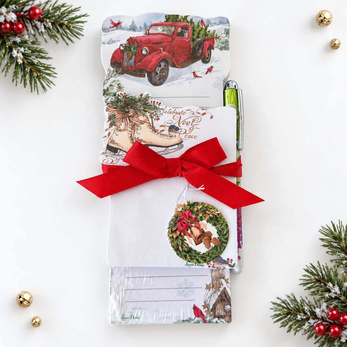 Christmas Magnetic Notepad & Pen Set