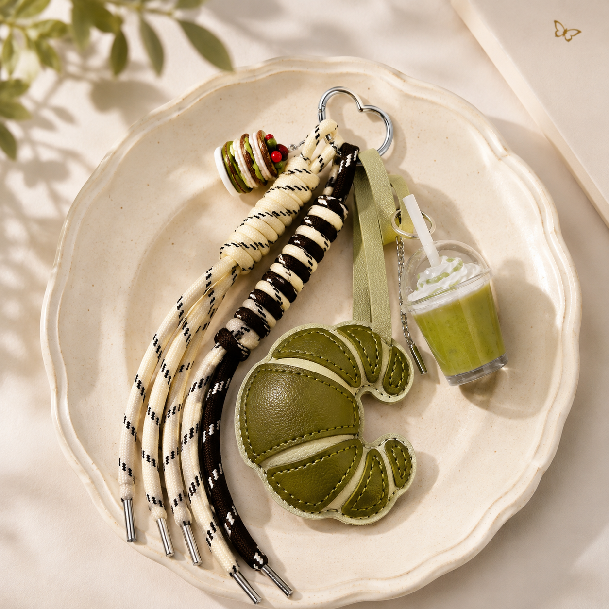 Matcha Croissant Bag Charm