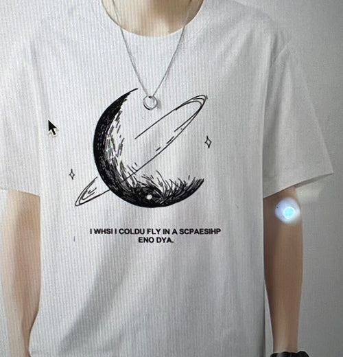 100% Cotton T-Shirt  - Moon & Stars Design