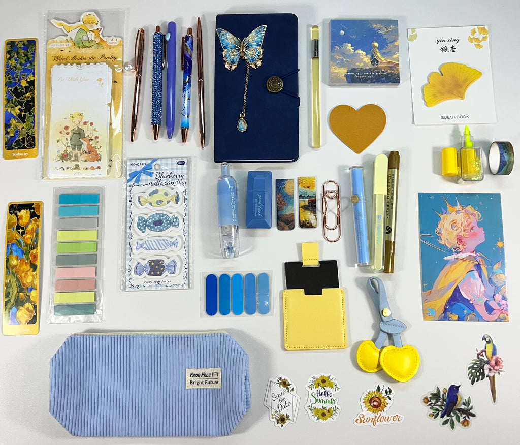 Little Prince Inspired Stationery Set | Navy & Yellow Edition