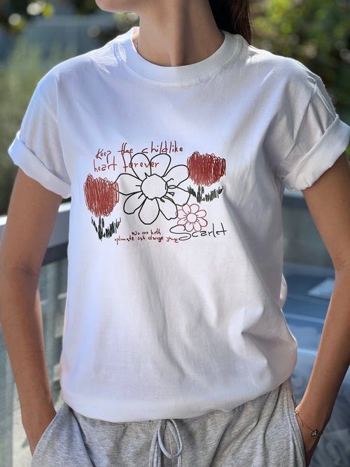 100% cotton T - Shirt - Floral Bloom Design