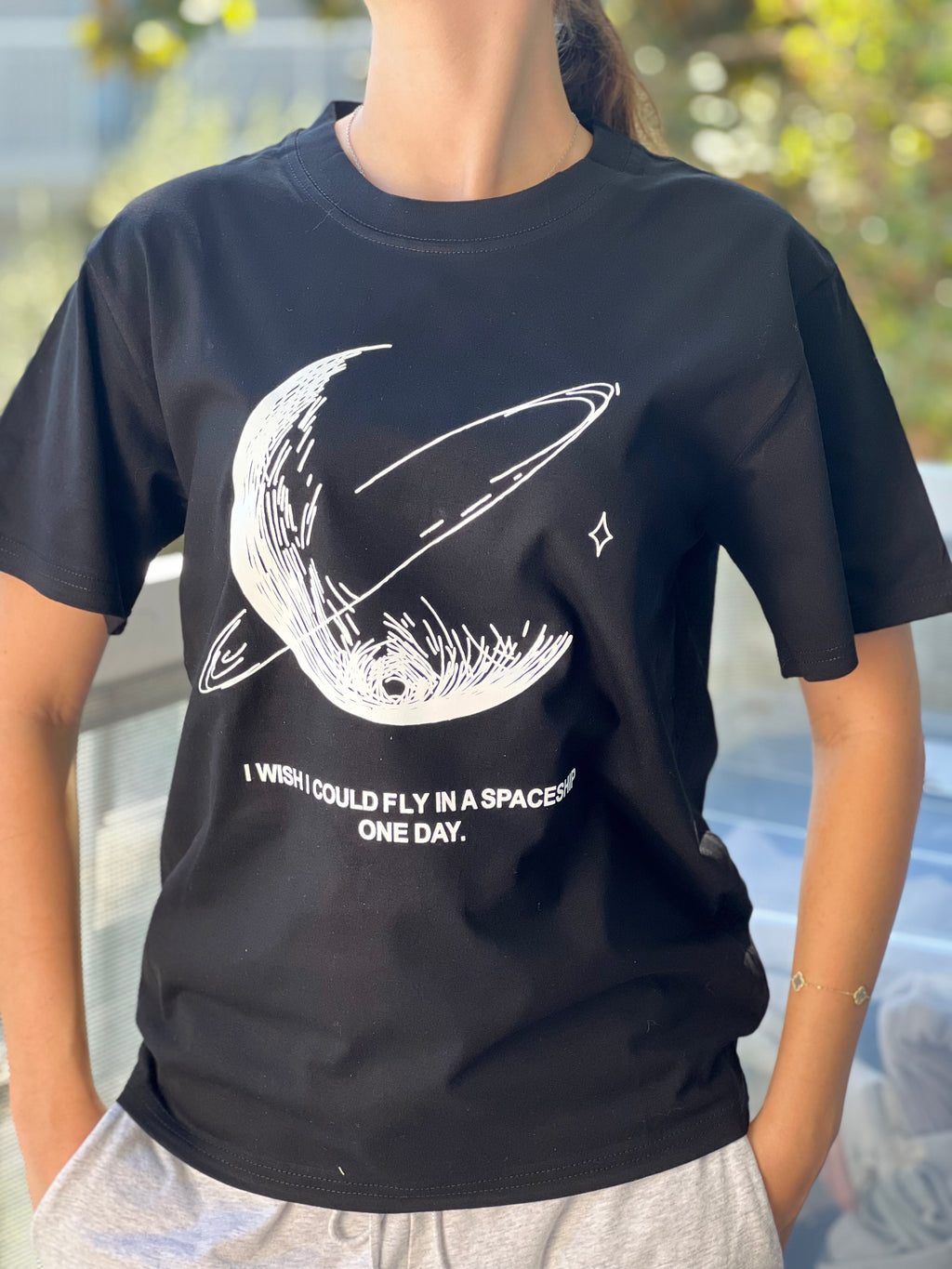 100% Cotton T-Shirt  - Moon & Stars Design