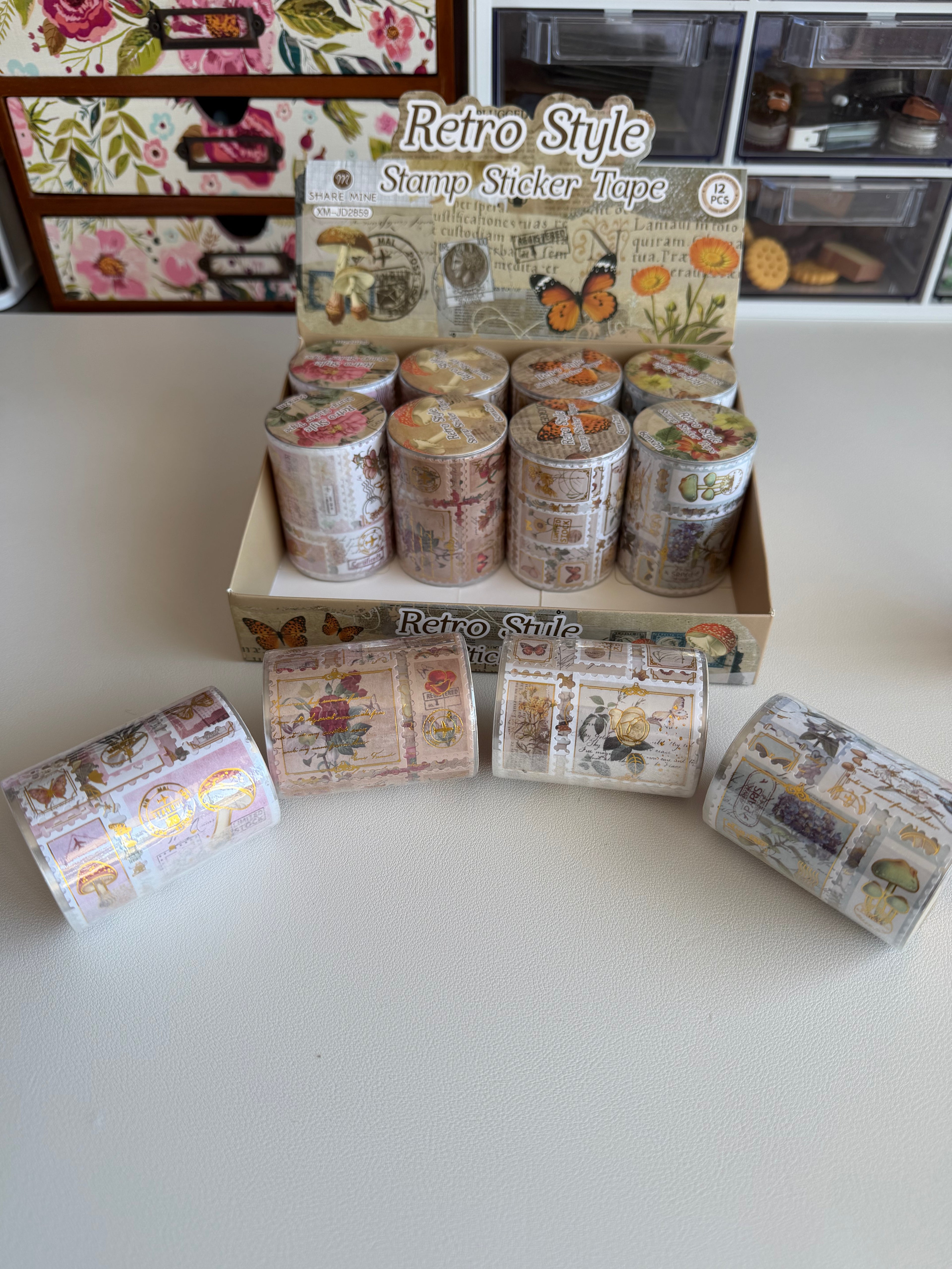 Stamp Sticker Tape Set – 4 Rolls