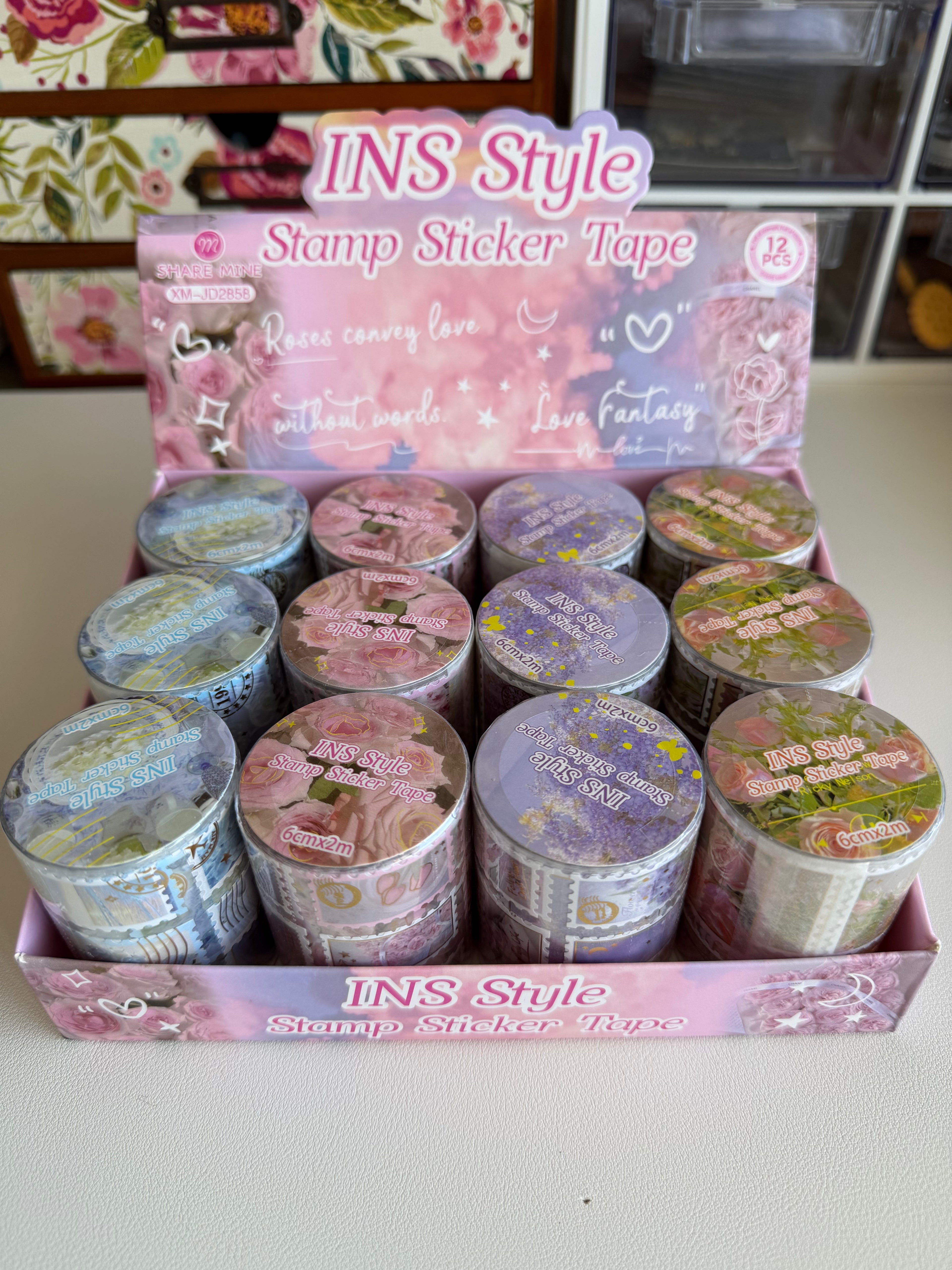 Stamp Sticker Tape Set – 4 Rolls