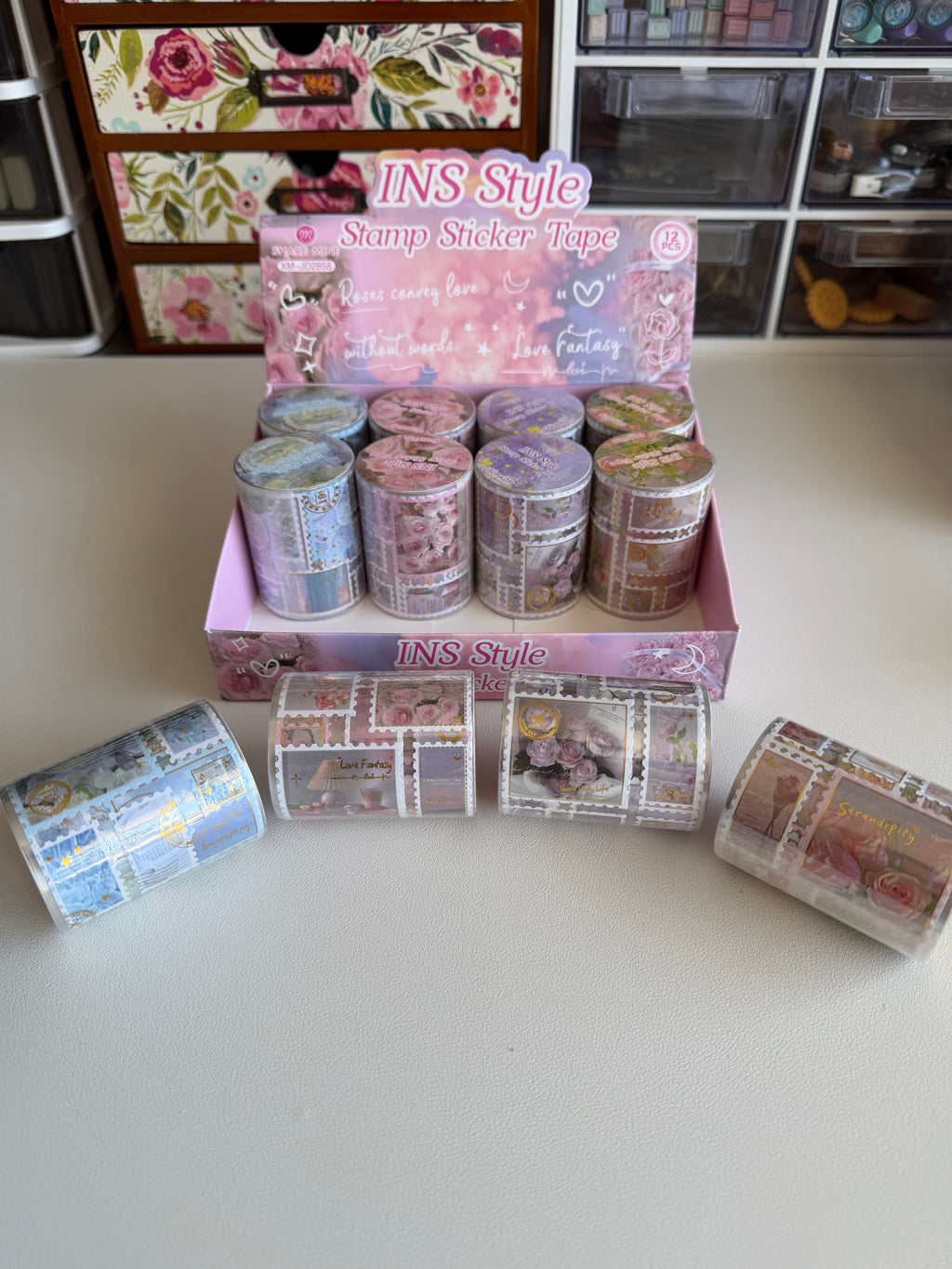 Stamp Sticker Tape Set – 4 Rolls