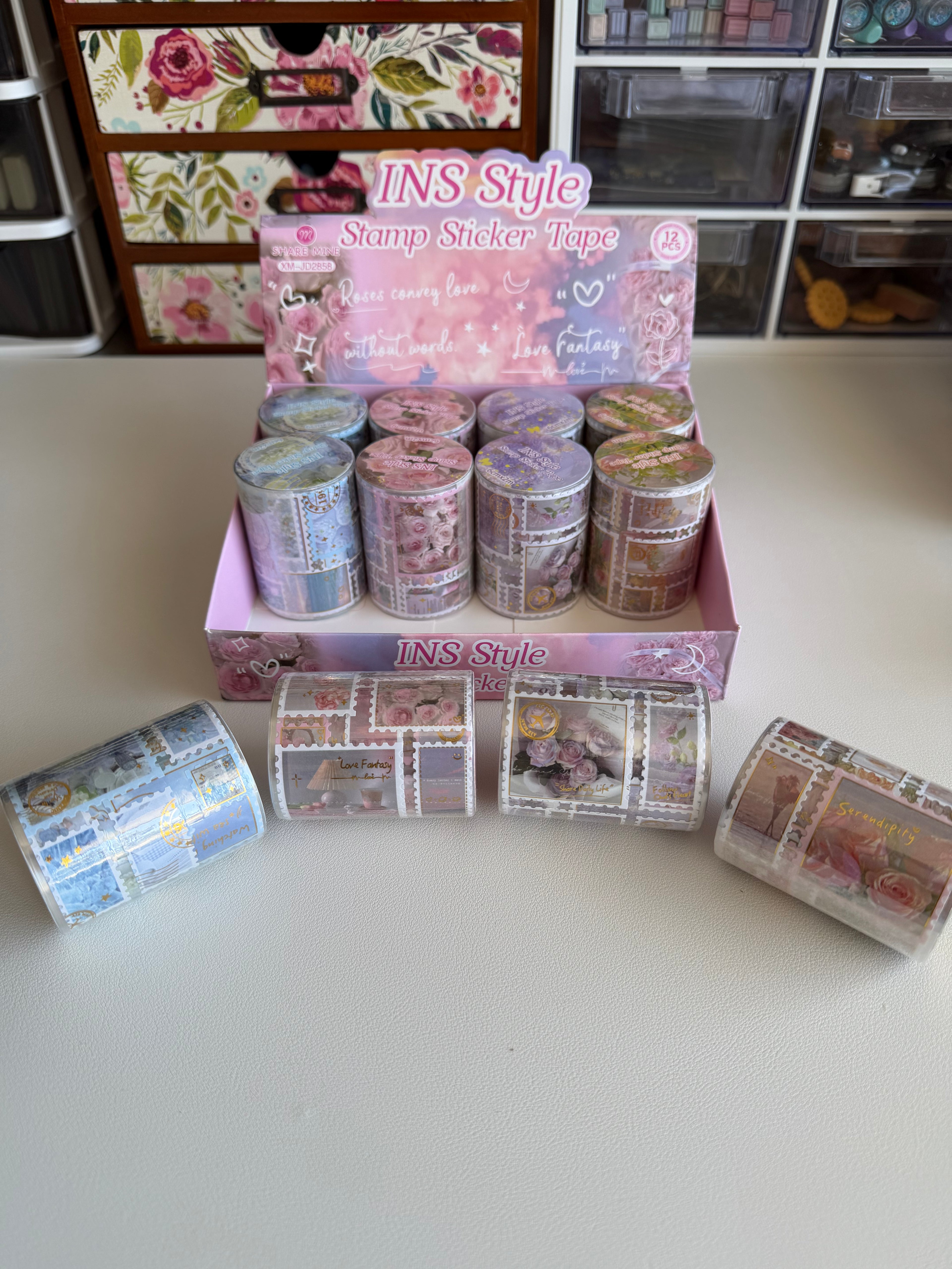 Stamp Sticker Tape Set – 4 Rolls