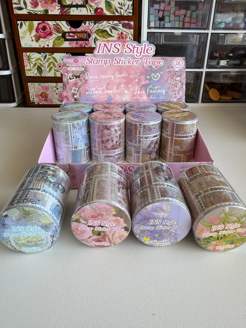 Stamp Sticker Tape Set – 4 Rolls
