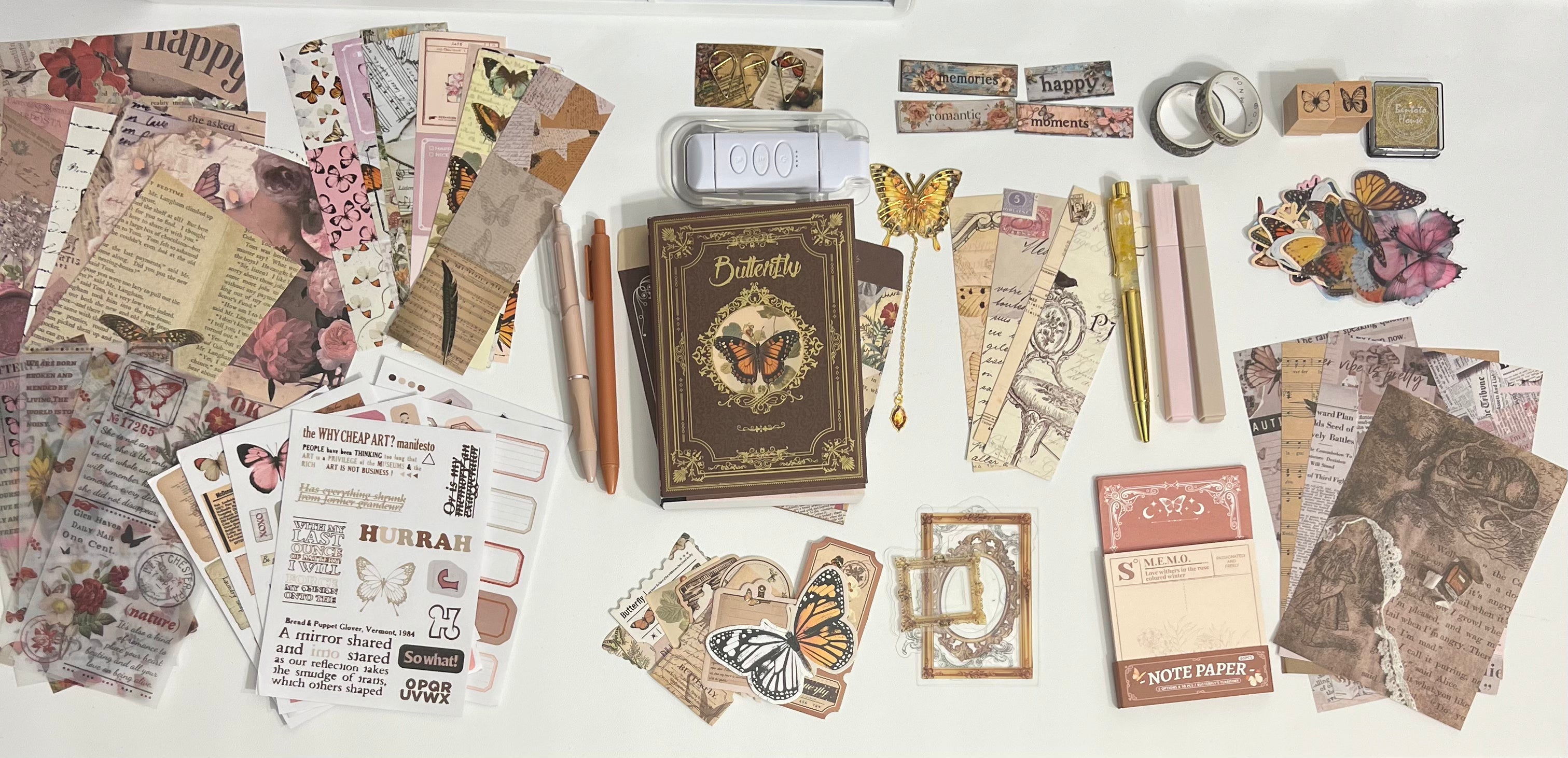Butterfly Vintage Notebook Gift Set