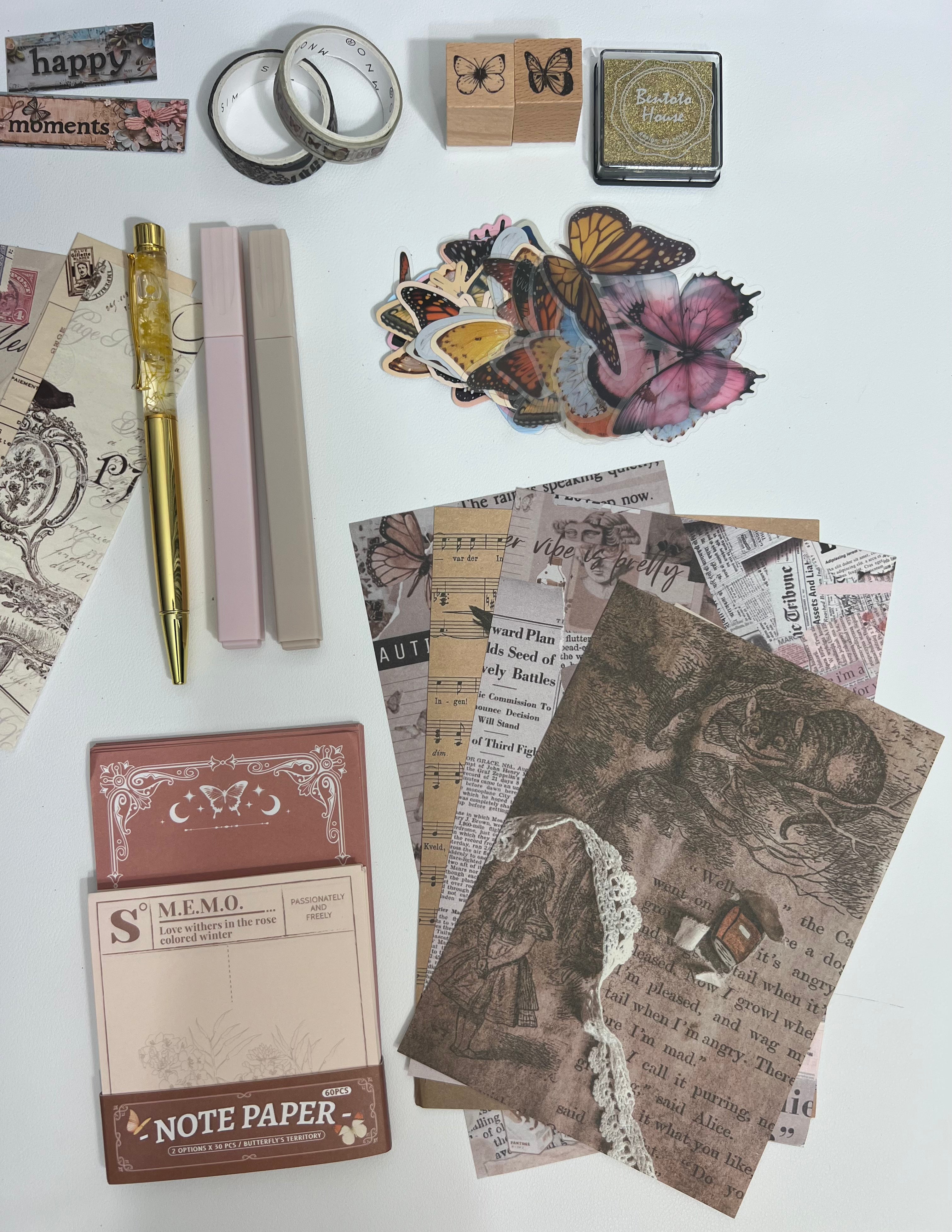 Butterfly Vintage Notebook Gift Set