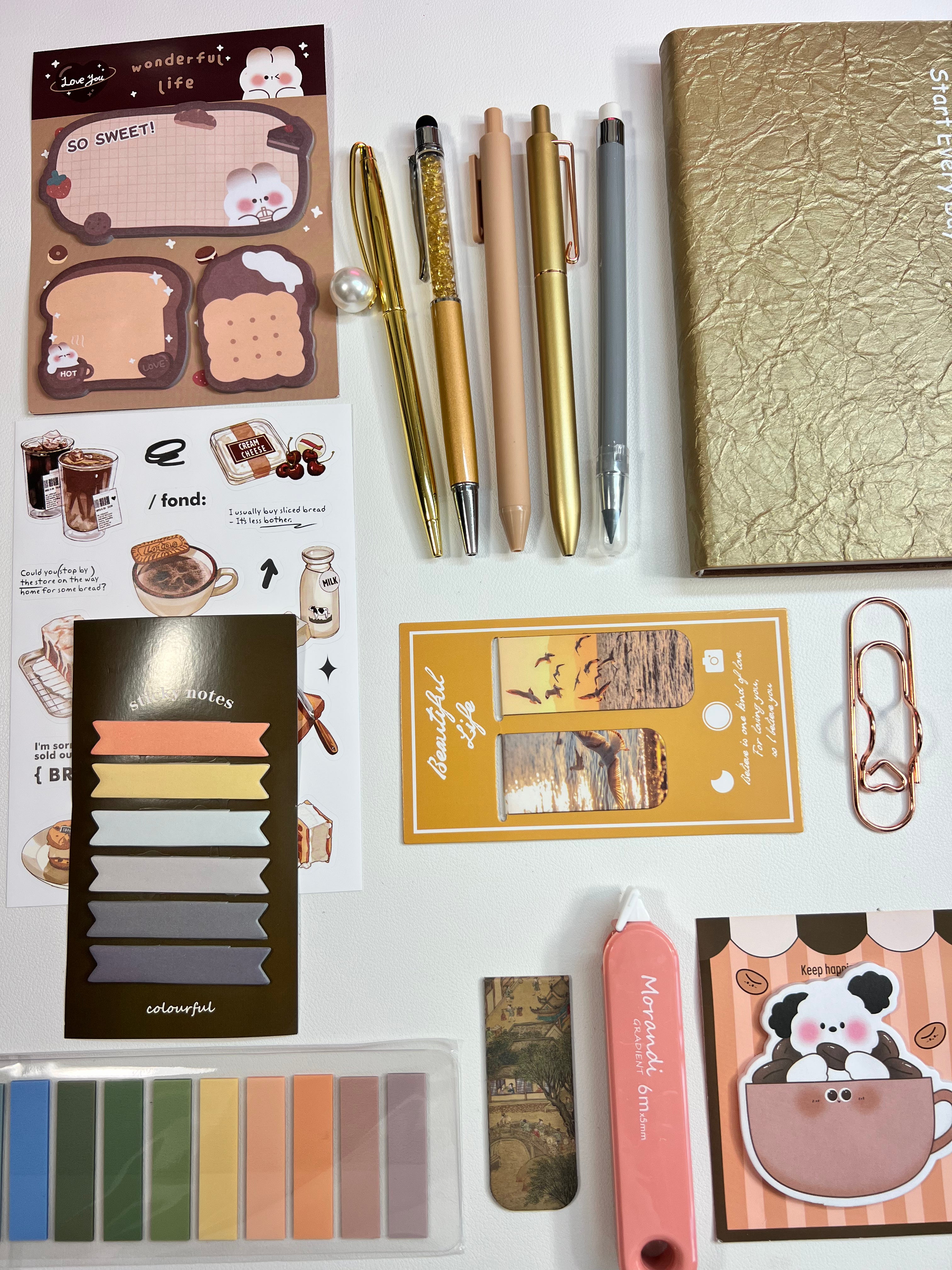 Soft Beige & Blush  Aesthetic Stationery Bundle