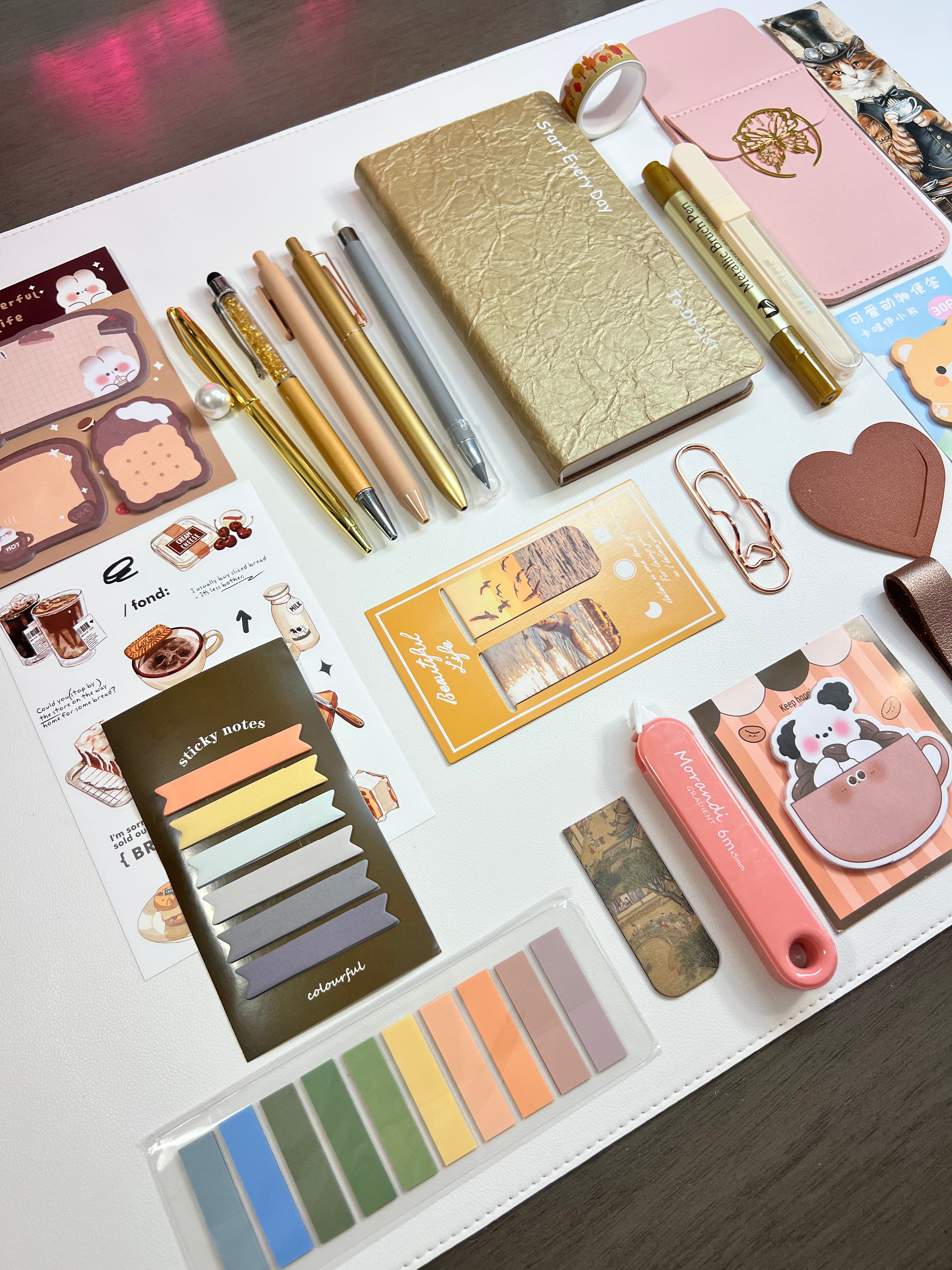 Soft Beige & Blush  Aesthetic Stationery Bundle