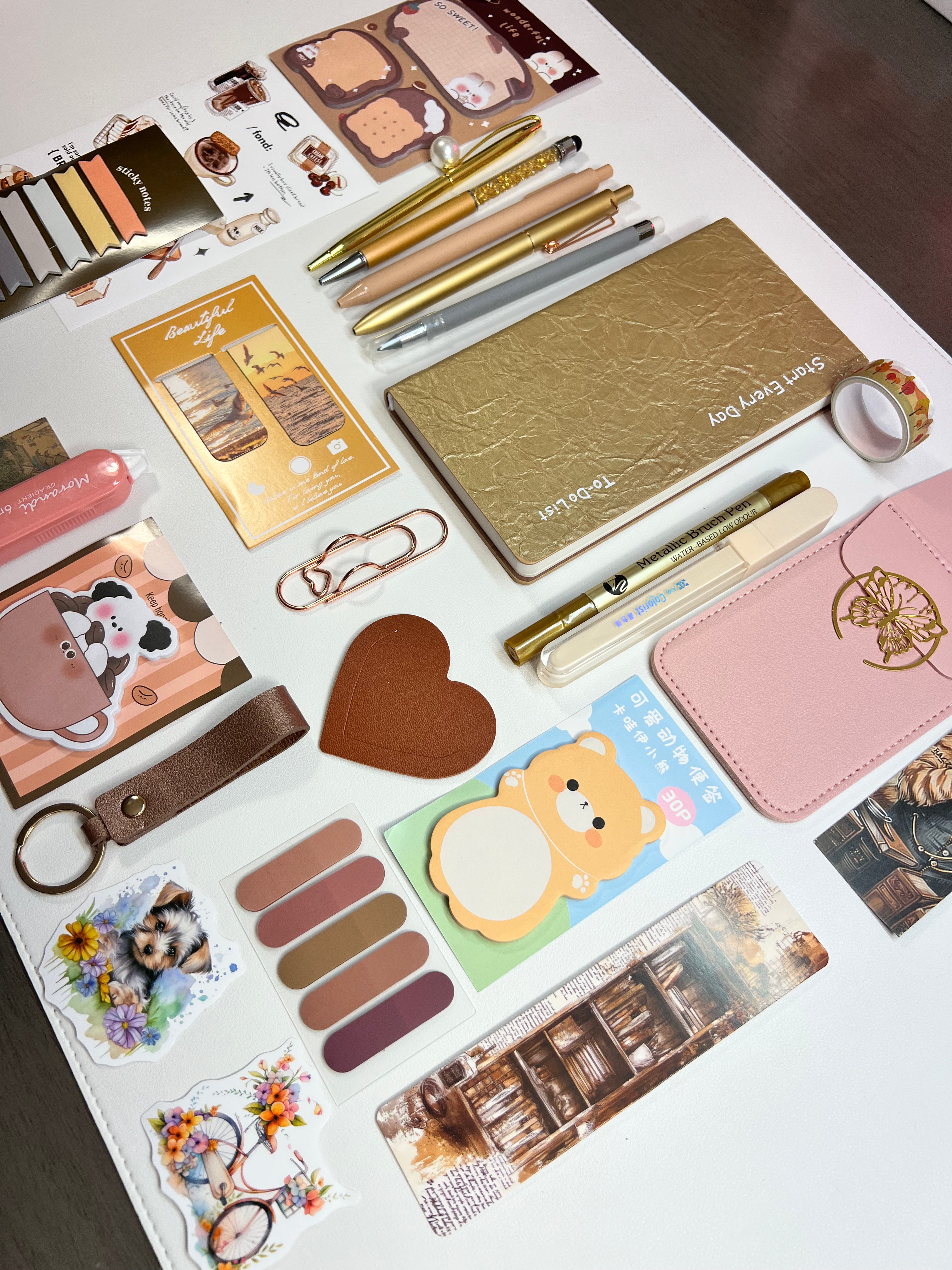 Soft Beige & Blush  Aesthetic Stationery Bundle