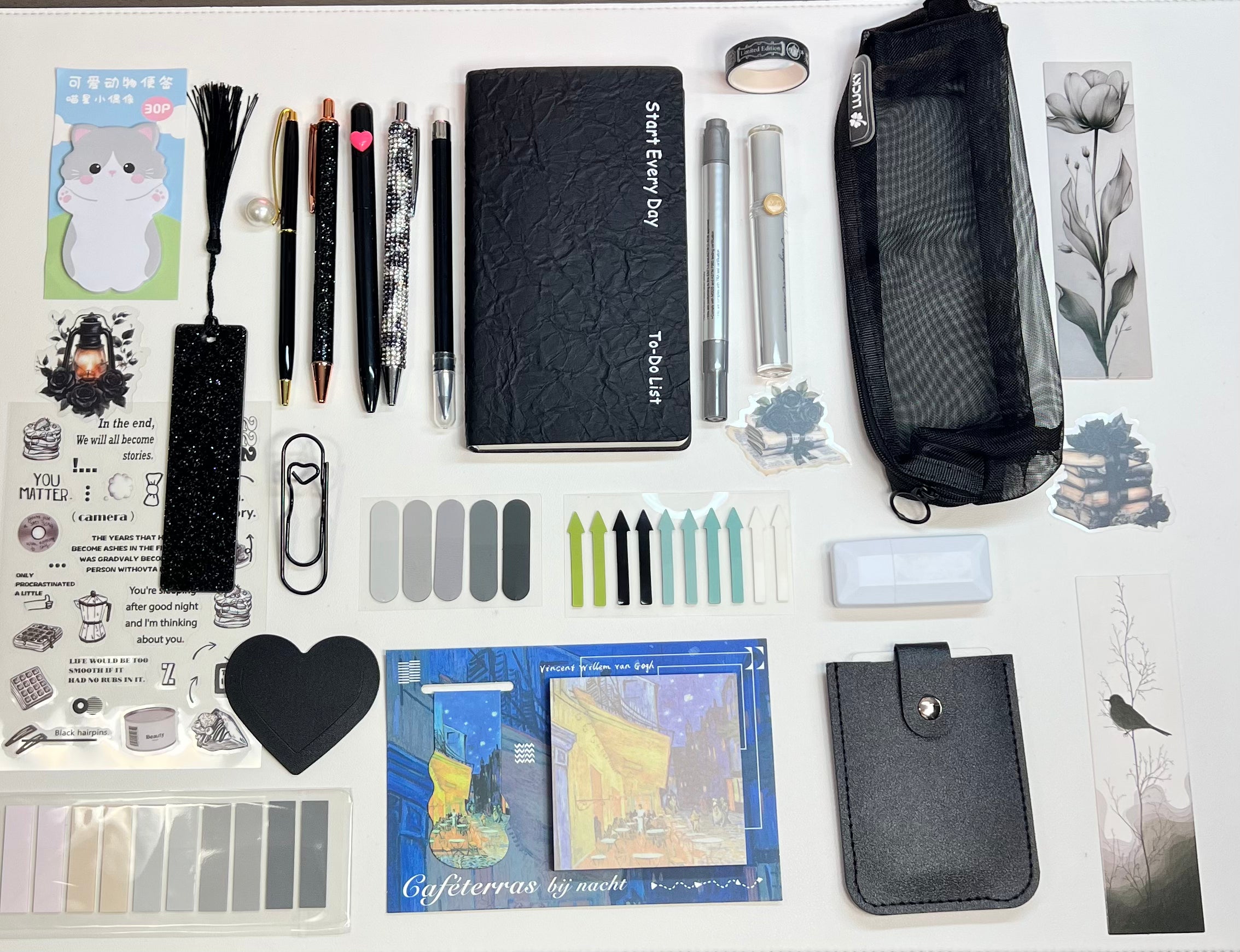 Midnight Black — Aesthetic Stationery Bundle