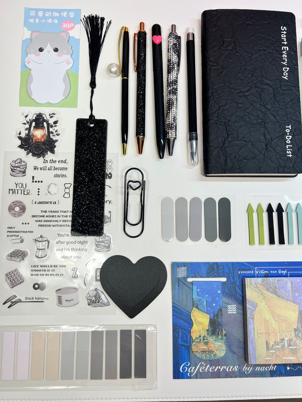 Midnight Black — Aesthetic Stationery Bundle