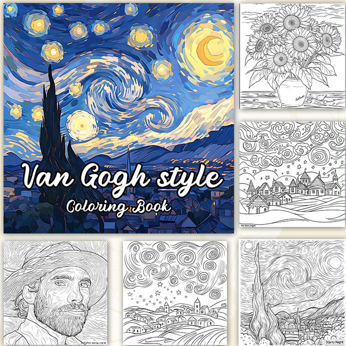 Van Gogh Style — Art Coloring Book